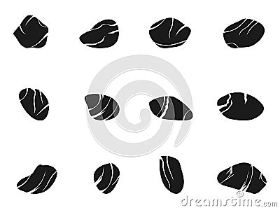 Stone icons set Vector Illustration