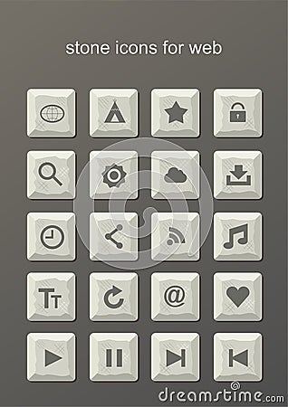 Stone icons for web Vector Illustration