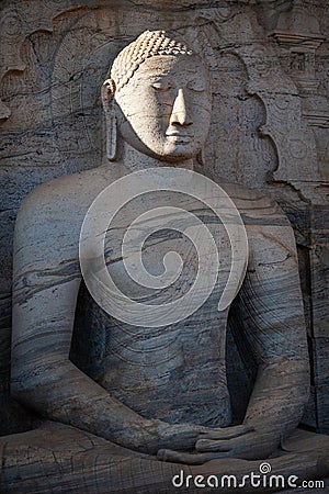 Buddha Gautama sitting in dhyana mudra Stock Photo