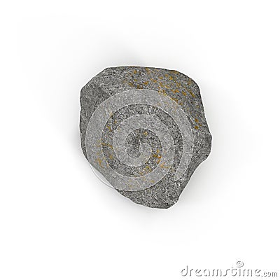 Stone isolated on white. 3D illustration, clipping path Cartoon Illustration