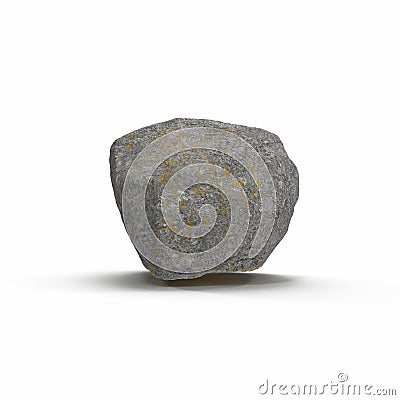 Stone isolated on white. 3D illustration, clipping path Cartoon Illustration