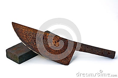 Stone knives and old. Stock Photo