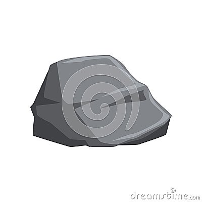 Stone with lights and shadows. Solid mineral material. Gray mountain rock. Natural vector element for landscape of video Vector Illustration