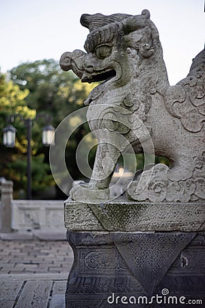 stone lion Stock Photo