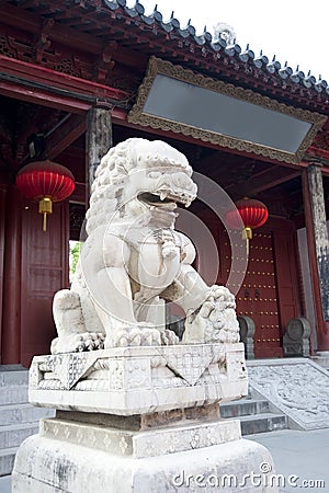 A stone lion in china Stock Photo