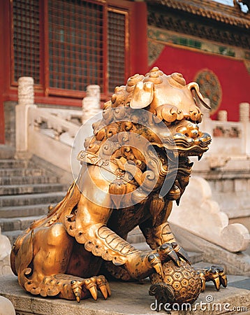 Stone lion of china Stock Photo