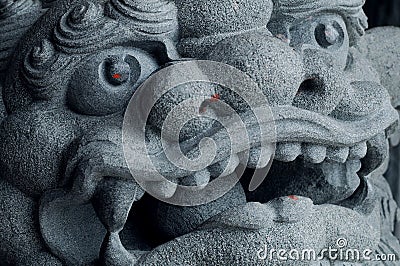 Stone Lion in Taoyuan, Taiwan Stock Photo