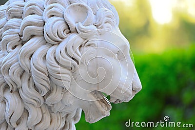 Stone lion head close-up Stock Photo