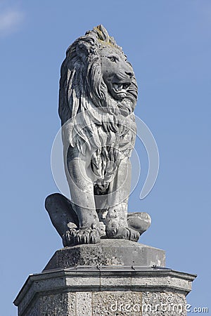 Stone lion, Lindau harbour #2 Stock Photo