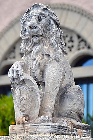 The stone lion Stock Photo