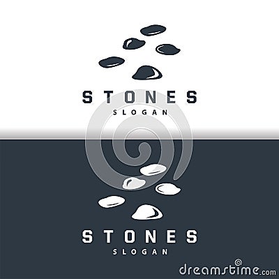 Stone Logo, Premium Elegant Design, Stone Balance Vector, Stepping Rock Walking Icon Illustration Design Vector Illustration