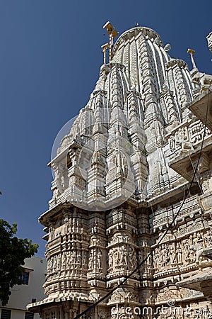 Stone and Marble Mural Statues and Sculptures Jagdish Temple Editorial Stock Photo