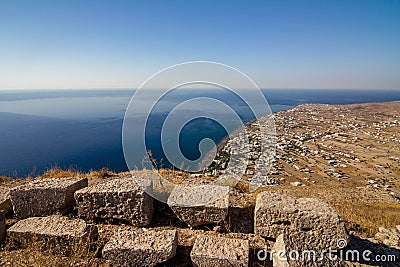Ancient ruins and remainings, Santorini, Greece Stock Photo