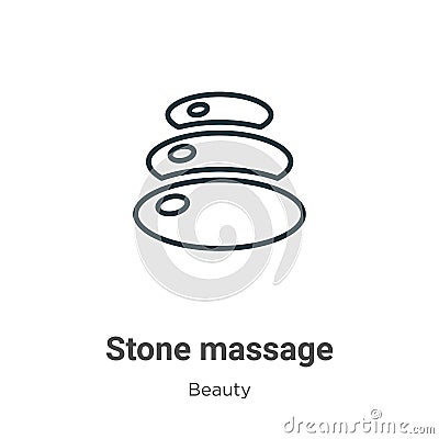 Stone massage outline vector icon. Thin line black stone massage icon, flat vector simple element illustration from editable Vector Illustration