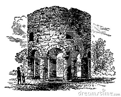 Stone Mill vintage illustration Vector Illustration