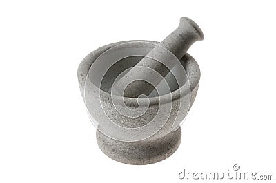 Stone Mortar and Pestle Stock Photo