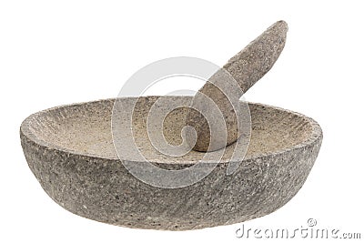 Stone mortar and pestle Stock Photo