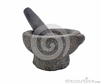 Stone mortar on white background Stock Photo