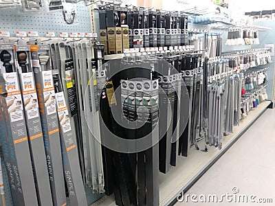 Big Lots 2018 retail discount store interior fancy curtain rods Editorial Stock Photo