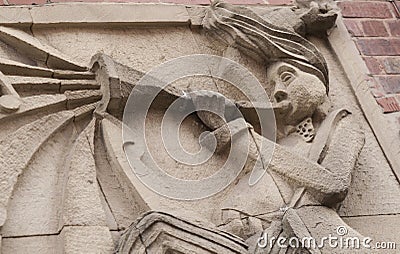 Stone mural outside the famous Sheffield Club, the Leadmill. Sheffield, South Yorkshire, UK - 13th September 2013 Editorial Stock Photo