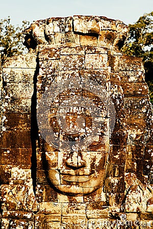 Stone murals and sculptures in Angkor wat Stock Photo