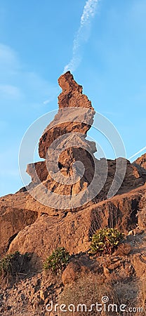 Stone of Nazareno Macenas beach, Mojacar, Almeria Province, Andalusia, Spain Stock Photo