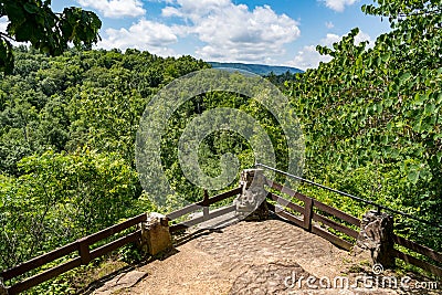 Stone overlook on the trail in Fairfield Glade community in Tennessee Stock Photo