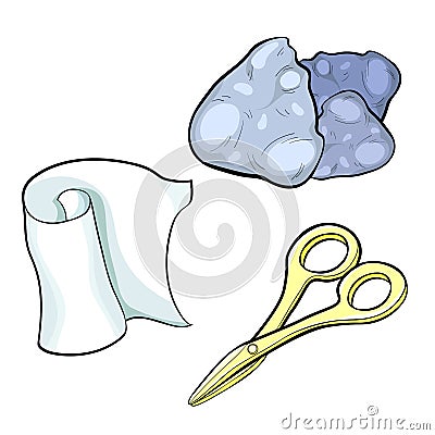 The stone paper scissors game. vector illustration Vector Illustration