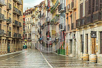 Stone paved streets in Pamplona Spain Stock Photo