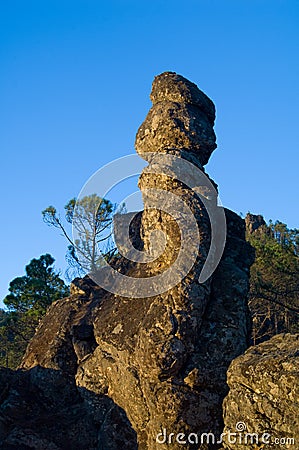 Stone penis rock in the Integral Natural Reserve of Inagua. Stock Photo