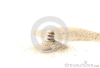 Stone Pyramid, Pebbles Balance Pile Stock Photo