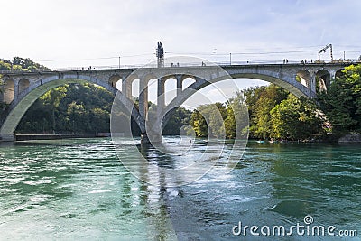 Stone railway bridge Stock Photo