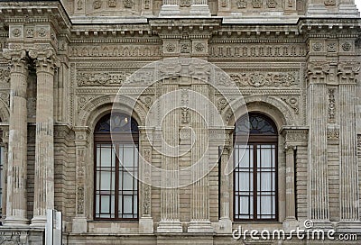 Stone relief. old palace details. ancient stone building. Editorial Stock Photo