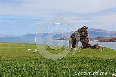 Stone ruins in Iona Scotland Stock Photo