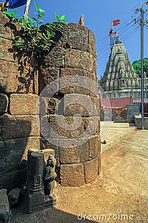 Stone Sculpture At Bhimashankar Shiva Temple Is Located In Village Bhongir Editorial Stock Photo