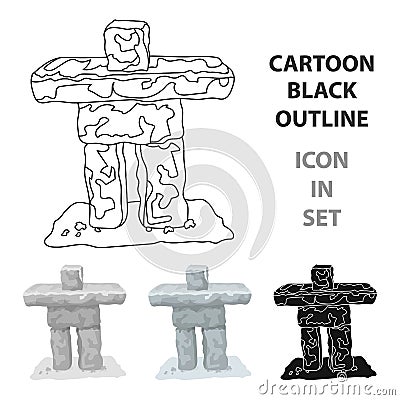 Stone sculpture in canada. Canada single icon in cartoon style vector symbol stock illustration web. Vector Illustration