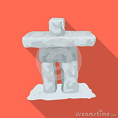 Stone sculpture in canada. Canada single icon in flat style vector symbol stock illustration web. Vector Illustration