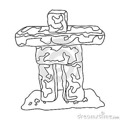 Stone sculpture in canada. Canada single icon in outline style vector symbol stock illustration web. Vector Illustration