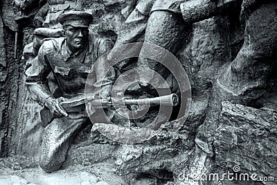 Stone soldier, Great Patriotic War Editorial Stock Photo