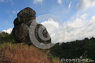 So`on stone Solor A large and neatly arranged stone Stock Photo