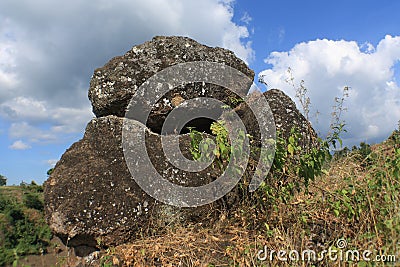 So`on stone Solor A large and neatly arranged stone Stock Photo
