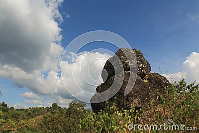 So`on stone Solor A large and neatly arranged stone Stock Photo