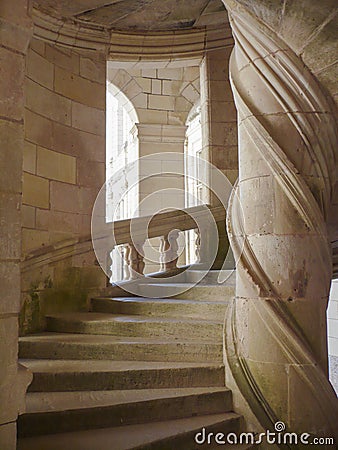 Stone Spiral Staircase Stock Photo