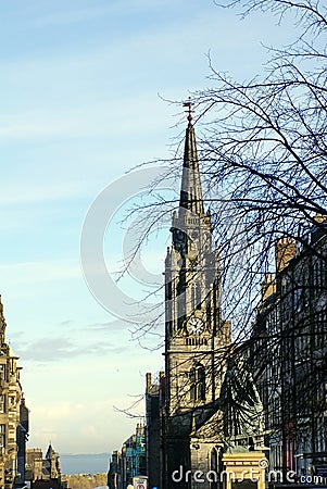 Stone spire on the Tron Kirk in Edinburgh, Scotland Stock Photo