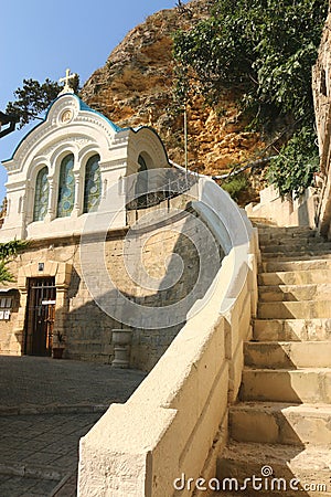 A stone staircase St. George monastery in Sevastopol Stock Photo