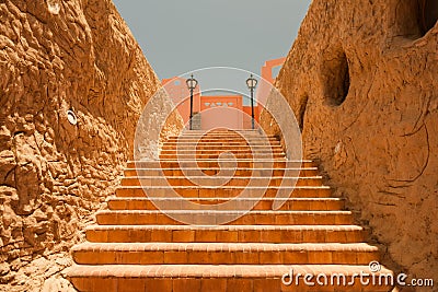 Stone staircase at summer hotel Editorial Stock Photo