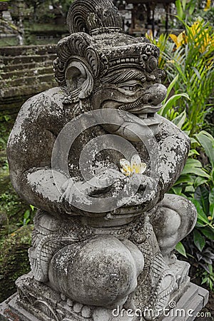 Stone statue inside the Gunung Kawi Sebatu Temple, Ubud, Bali, Indonesia Stock Photo