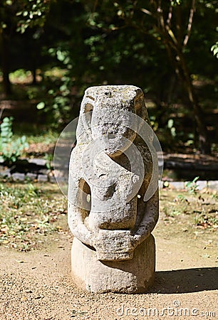 Stone statue kurgan stelae Stock Photo