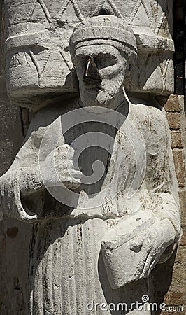 Stone Statue of Sior Antonio Rioba, Campo Dei Mori Stock Photo