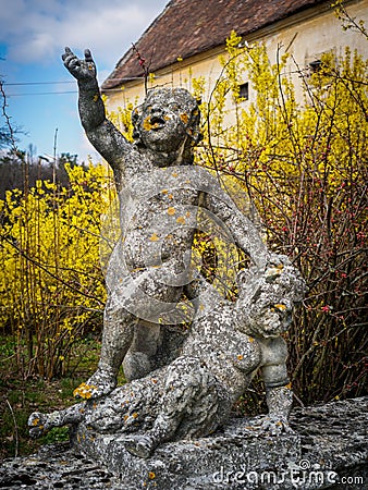 Stone statues in front of Schloss Greillenstein in Lower Austria Editorial Stock Photo